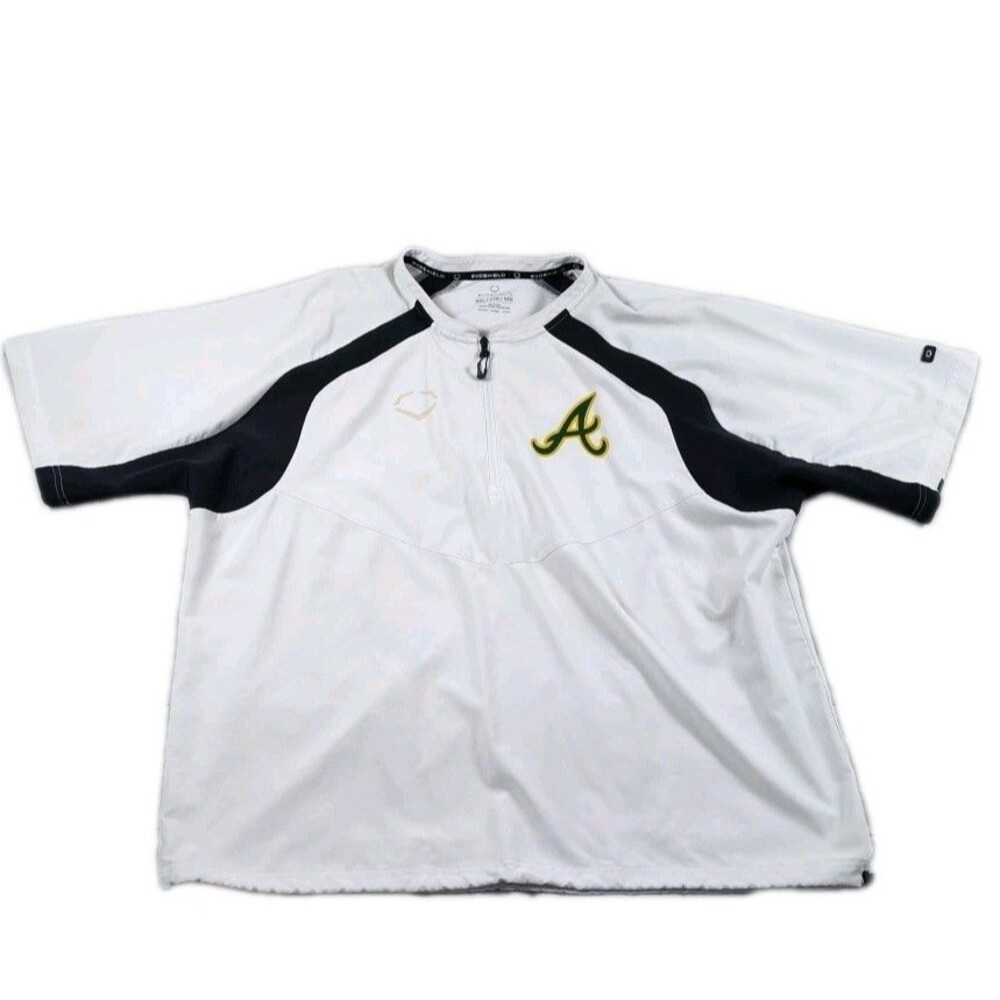 Evoshield Oakland Athletics Windshirt Mens XXL White 1/4 Zip MLB Coach‎ Baseball